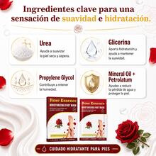 OUKEYA Mascarilla Hidratante para Pies Aroma Rosa, 3 Pares, con Urea, Glicerina, Aceite Mineral y Petrolato, para Pies Secos y Ásperos - 3 pares - Rosa - Ver 3