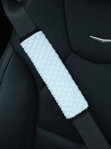 Fan Shaped Fish Scale Pattern Car Seat Belt Shoulder Protector, Plush Anti Pinch Neck Comfortable Interior Decoration Accessories In Various Colors. - Fan-shaped Fish Scale - View 5