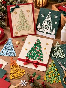 1PC Christmas Tree Metal Cutting Dies, Embossing Stencil DIY Craft Die Cuts For Card Making, Scrapbooking, Photo Album Paper Decorative Template Mould - Christmas Tree - View 2