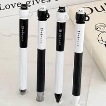 Neutral Cat Shape Creative Rotating Cup Ballpoint Pen, 0.5mm Quick-Drying Black Ink, Fun Stress Relief Rotating Refill, Silicone Pen Cap, Quick-Drying, 0.5mm Black Pen Suitable For Office, Back To School, Holiday Gifts - Mule Tea Cup Cat - View 3