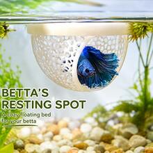 1pc 3D Printed PLA Material Betta Fish Resting Floating Bed, Mini Cave And Fish Hammock, Small Fish Feeding Ring, Aquarium Mesh Decorative Accessory - A - View 13