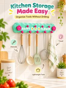 Wall-Mounted Wavy Coat Rack, Suction Cup Design No Drilling Required, Does Not Damage Walls. This Multi-Functional Hanging Rack Is Suitable For Dorms, Entryways And Children's Rooms, Can Be Used To Hang Bags, Hats, Keys And Towels. - Multicolor - View 7
