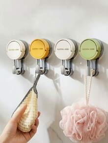 3pcs Heavy Duty Suction Cup Hooks, Vacuum Pressure Wall Hooks, Removable & Reusable, No Drilling Required, Waterproof For Bathroom, Kitchen, Glass, Tile, Towel, Bath Ball, Kitchen Utensils Storage, Home Organization Hardware - Multiple Styles and Colors - View 4