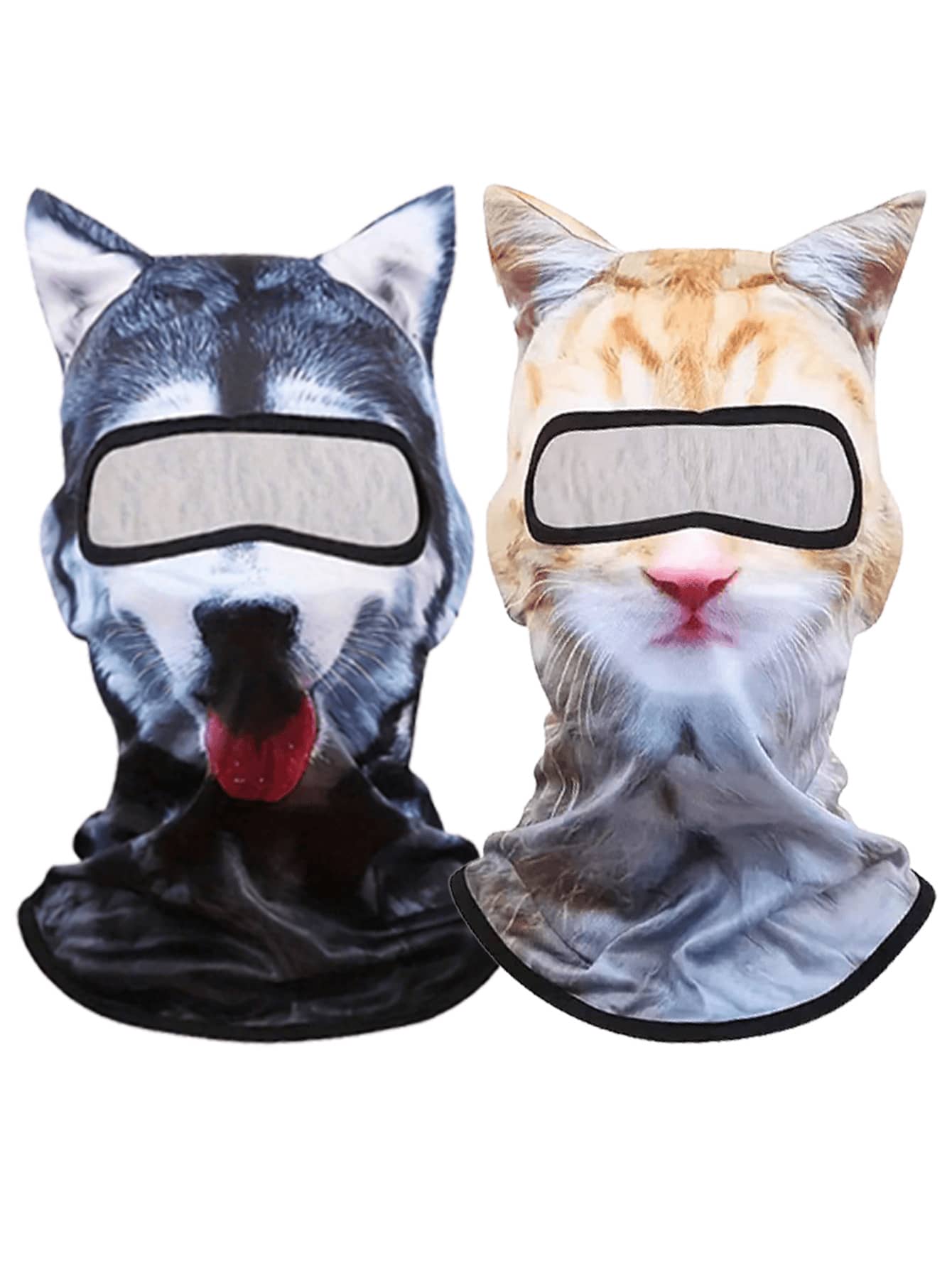1pc Or 2pcs Unisex Balaclava Animal Ear Design Cycling Headwear, Suitable For Party, Birthday Gathering, Hiking, Fishing - Multicolor - View 1
