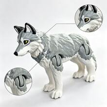 3D Printed Movable Wolf Toy, Posable Wolf Model, Fully Articulated Animal Model, Collectible Decorative Gift - Multicolor - View 5