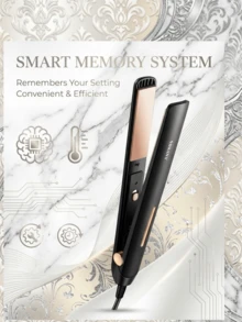 SOKANY1908 Electric Straightening & Curling 2-In-1 Hair Straightener Ionic Hair Straightener With Inward-Curved Bangs Straightening Clip - Black - View 8