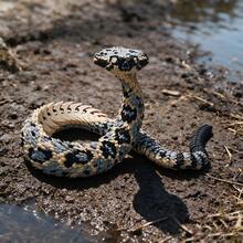 Movable Eastern Rattlesnake, Realistic Game Toy, Extra Large - 95cm, Medium - 50cm, Lifelike Scale Texture Flexible Joint Snake Decoration, Suitable For Home And Study Display - Multicolor - View 3