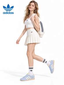 Adidas New ANFU Vintage Versatile Casual Thin-Sole Lightweight Sneakers For Women - Blue and White - View 2