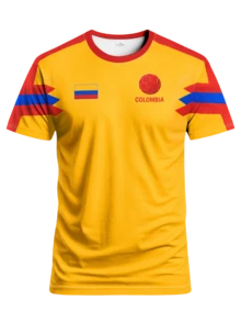 Men Custom Colombia Los Cafeteros Flag Print Soccer Jersey, Personalized Name Number Football Shirt Lightweight Fan Gear Training Casual Sports Gift - Orange - View 4
