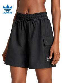 Adidas Clover New ESS C SHORTS 女款針織經典運動簡約短褲 - 黑色 - 查看 1