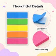 10-Pack Colorful PET Index Tabs Sticky Notes, 1000 Sheets Multi-Shape Writable Waterproof Bookmark Stickers, Removable Strong Adhesive Page Markers, Student Study Notes Office Supplies - one-size - View 6
