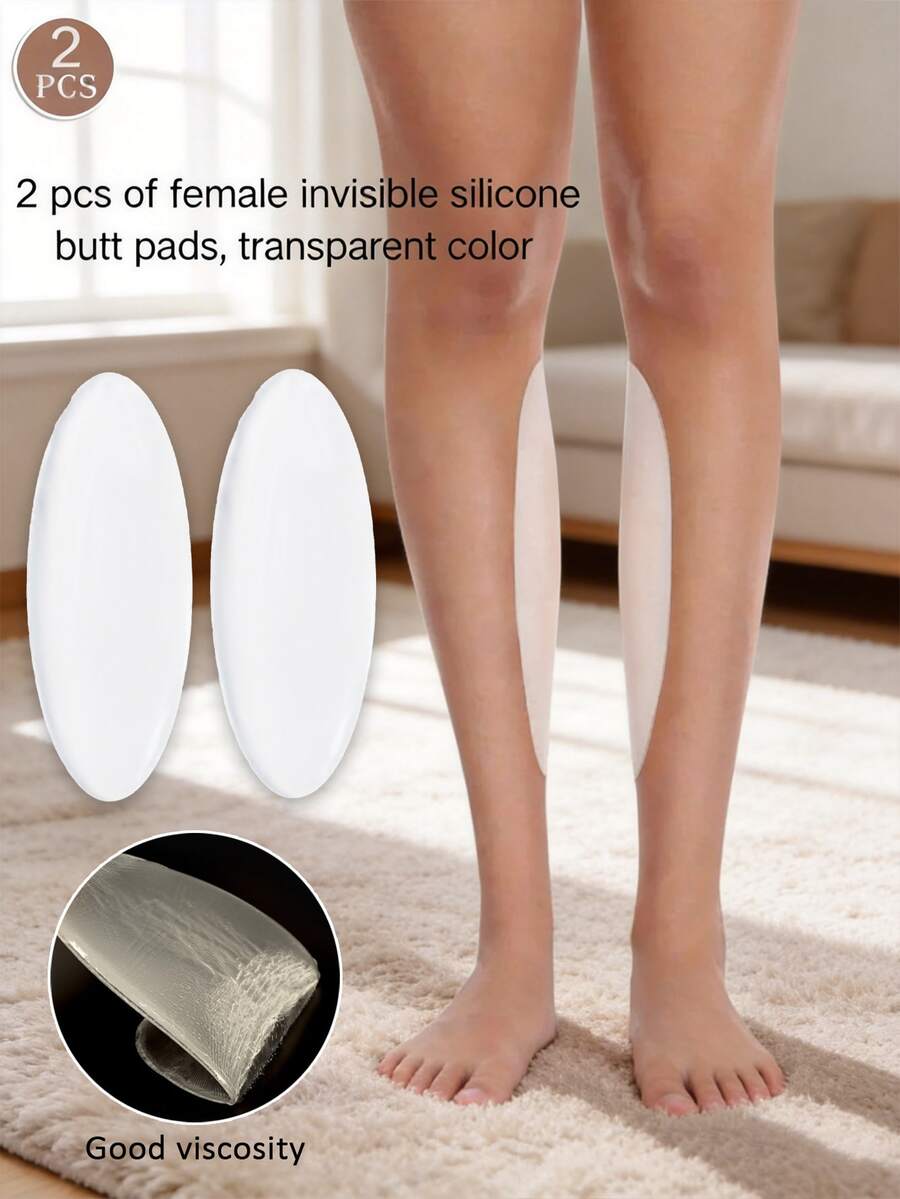 2pcs/Pack Women's Sexy Invisible Silicone Butt Pads, Lift Buttocks From Both Sides, Shape Perfect Body Figure, Support Buttocks, Make Buttocks Look Fuller, Suitable For Women Of All Body Types - Thick style - View 1