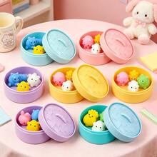 6/12/20pcs Colorful Round Simulated Cage-Shaped Storage Boxes With Woven Lids, Suitable For Organizing Various Small Items Including Hair Accessories, Beads And Office Supplies, Birthday And Holiday Gifts, Toy Display Boxes (Random Color) - Random Color - View 6