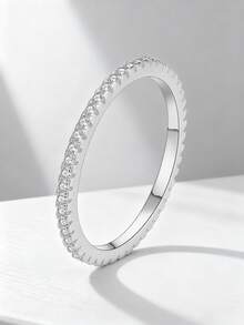 1pc Double Row Full Rhinestone Ring, Eternal Promise Exquisite Jewelry Gift, Suitable For Women, Perfect For Parties And Dates - Ring - View 44