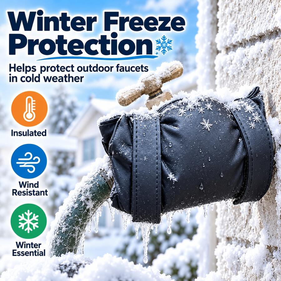 Outdoor Faucet Cover, Reusable, Waterproof & Frost-Proof, Suitable For Garden Faucets, Hose Connectors And Outdoor Faucets, Pipe Protection For Cold Winter Weather