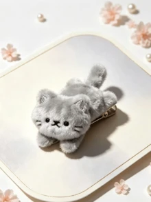 1Pc New‑Style Cat Hair Clip, Cute Elegant Side Bang Duckbill Hair Barrette Hair Accessory For Women - Multicolor - View 3