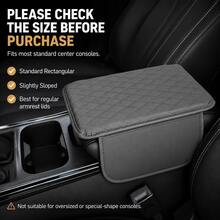 Car Center Armrest Box Protector Pad, PU Diamond Quilted Armrest Heightening Pad With Side Storage Pockets, Universal Car Armrest Cover, Fits Most Standard Armrest Boxes, Relieves Driving Elbow Fatigue - A - View 7