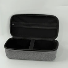 EVA Hard Shell Electronic Organizer Bag, Portable Travel Storage Pouch With Rubber Handle And Dual Zippers, Suitable For Phone, Earphones, Cables, Charger, Power Bank - Grey - View 6