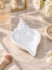 1pc Elegant Seashell Jewelry Tray, Decorative Conch Shell Trinket Dish For Rings, Earrings, Watches, Hair Clips And Small Accessories, Vanity Bedroom Bathroom Storage, Suitable For Women, Wedding Bridesmaid Gift, Room Decor, Jewelry Home Decor - Multicolor - View 9