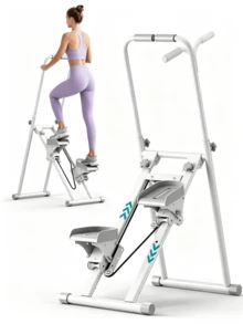 1pc Foldable Vertical Climber‑With Support Handles, 3‑Gear Adjustable Pedals, Adjustable Height, Sturdy Metal Frame, Space‑Saving, Full‑Body Home Fitness Equipment, Suitable For Home And Gym Workouts - Multiple Specifications - View 1