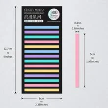 8 Sets 300pcs Colorful Transparent Sticky Note Index Tabs, Writable Waterproof Easy-Tear No-Residue Bookmark Stickers, Suitable For Student Reading Marking, Note Classification, Office Study And Planner - one-size - View 7