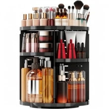 360° Rotatable Makeup Storage Organiser With 9 Adjustable Tiers, Practical Desktop Storage Unit For Sorting Cosmetics And Assorted Beauty‑Related Supplies. - 1PC - View 9