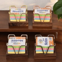 Wooden Memo Pad Holder Large Capacity Desktop Note Holder Office Storage Memo Box - Desktop Note Storage Box - View 2