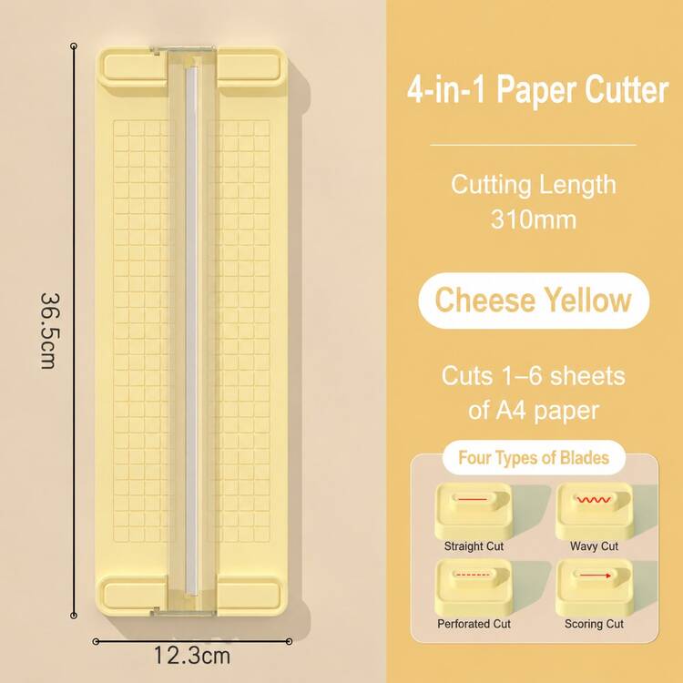4-In-1 Handheld DIY Paper Cutter, Suitable For Children, Easily Cut Photos And Documents, Ideal For School, Back To School, Home And Office Crafts - Standard - View 11