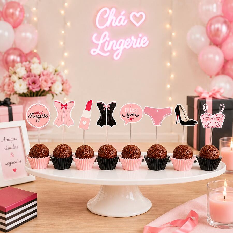 Topper Docinhos Chá de Lingerie | topinho Despedida Solteira Langeri