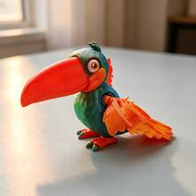 3D Printed Colorful Toucan Figurine, Movable Joint Bird Action Model, Vibrant Desktop Decor, Educational Animal Model For Home Office Decoration, Children's Collection Gift - Multicolor - View 7