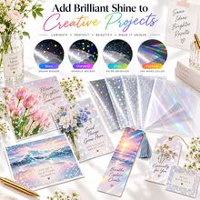 20/40 Lembar Kertas Stiker Holografik Vinyl Bening Perekat Diri Tahan Air Pelangi Film Overlay Transparan Ukuran A4, 4 Gaya Campuran, Untuk Kerajinan Jurnal DIY - Campuran - View 8