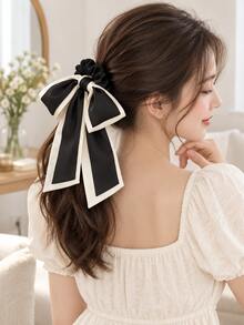2pcs Japanese & Korean Style Summer Bow Hair Ties For Women, Ponytail Ribbon Scrunchies, INS Large Hair Bands - Multicolor - View 5