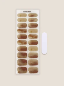 20片半固化凝膠美甲貼片，持久沙龍級品質，易貼易卸，需UV燈照固化 - 藕粉色 - 查看 2