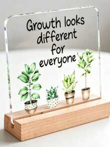 1pc Inspirational Acrylic Desktop Decor - "Everyone's Growth Path Is Different" Size 6 X 5.5 Inches; Suitable For Office, Classroom And Partition Decoration; Comes With Protective Film; Perfect As An Inspirational Gift Or Office Decor Ornament | Modern Style Acrylic Decor Perfect For Room Decoration, Back To School And Campus Desktop Decor - Multiple Styles - View 8