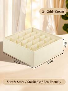 Wardrobe Drawer Fabric Organizer Box, 7-Compartment / 24-Compartment Dual Size, Underwear, Socks, Panties, Ties Divider Storage, Stackable Foldable Home Clothing Sorting Tray - Multicolor - View 11