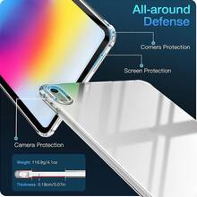 1 قطعة بطانية حماية شفاف لجهاز لوحي Galaxy، بطانية حماية شفاف للجهاز اللوحي. لغطاء حماية شفاف لجهاز لوحي . بطانية حماية شفاف لجهاز لوحي Honor. لغطاء حماية شفاف لجهاز لوحي . مناسب لأجهزة Galaxy Tab A8 / Tab S8 / Tab S8+ / Tab A9 Plus / Tab S9 Ultra / Tab S8 Ultra / Tab S10 Ultra، وسادة هوائية بأربعة زوايا مضادة للسقوط، بطانية جهاز لوحي عالي الوضوح عالي الشفافية، مقاوم للخدش ومقاوم للتآكل، ملمس الجهاز العاري، مضاد للسقوط وماص للصدمات، بطانية جهاز لوحي شفاف خفيف الوزن، إطار TPU ناعم، سهل التركيب والإزالة دون خدش الجهاز، ضغط أزرار حساس، لا حاجة لإزالة الغطاء للشحن - شفاف - مشاهدة 4
