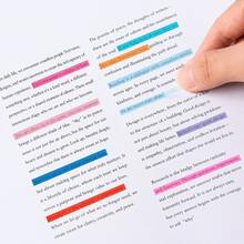 8 Sets 300pcs Colorful Transparent Sticky Note Index Tabs, Writable Waterproof Easy-Tear No-Residue Bookmark Stickers, Suitable For Student Reading Marking, Note Classification, Office Study And Planner - one-size - View 2