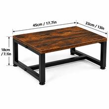 Toilet Foot Stool For Adults, Wooden Bathroom Step Stool With Sturdy Metal Frame, Low Footrest For Toilet, Bedroom & Home - View 3