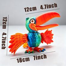 3D Printed Colorful Toucan Figurine, Movable Joint Bird Action Model, Vibrant Desktop Decor, Educational Animal Model For Home Office Decoration, Children's Collection Gift - Multicolor - View 2