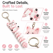 Cute Fan Fox, 3D Printed, Movable Stress Relief Toy, With Flexible Movable Tail, Sensory Decompression Toy Gift, Suitable For Girls, Boys And Pet Lovers - Multicolor - View 9