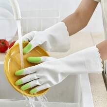 1/3 Buah Sarung Tangan Pembersih Rumah Tangga dengan Manset Panjang, Sarung Tangan Cuci Piring dan Cucian yang Dapat Digunakan Kembali untuk Dapur dan Kamar Mandi - Versi yang ditingkatkan - View 2