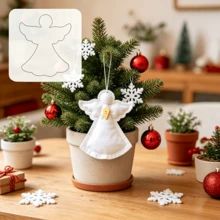 1 Piece Christmas Angel-Shaped Fabric Sewing Template; Christmas Fabric Ornament Outline Cutout Pattern; Fabric Cutting And Positioning; Reusable PET Sewing Drawing And Printing Template. - Sets - View 5