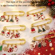 5 Styles Randomly Selected Christmas Multi-Functional Decorative Keychains, Minimalist Brooch Santa Claus, Reindeer, Snowman, Christmas Tree Bag Charms Gift Decoration Buckles For Lovers, Mothers, Friends Christmas Gifts Holiday Atmosphere Accessories Pendant Random Style - Christmas Pin - View 11