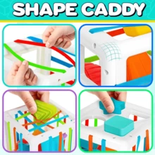 Montessori Sensory Activity Cube, Shape Sorter & Stacking Blocks Set, Baby Fine Motor Skills Development, Early Learning Educational Toy For Toddlers - Multicolor - View 5