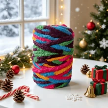 CLSUPER 27oz Gradient Tie-Dye Chunky Yarn, Extra Thick Soft Chenille Yarn Suitable For Arm Knitting, Striped Yarn For DIY Blankets, Pet Beds, Non-Shedding Fluffy Hand Knitting Yarn - CY-750SHX - View 12