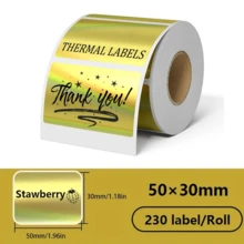 1 Roll Self-Adhesive Sticker Paper, Thermal Label Paper Compatible With M120/M220/M110/DETONGER P1 Label Printers - Multicolor - View 48