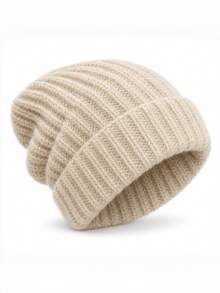 Topi Rajut Longgar Gaya Korea untuk Wanita, Tebal, Hangat, Modis untuk Musim Dingin dan Gugur, Warna Polos, Tahan Angin - topi - View 5