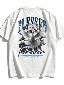 Men's Street Life Style, Men's Graphic LongSleeve TShirt, Fashion Daily Versatile, Streetwear Vintage Style - White - View 2