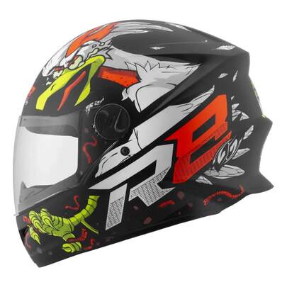 CAPACETE R8 PRO ROCKET CHICKEN PRETO FOSCO Nº 58