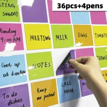 Reusable Magnetic Sticky Notes, 3x3 Inch, With 4 Markers, Erasable Labels, Suitable For Whiteboards, Refrigerators, Storage Cabinets And Other Smooth Surfaces, Perfect For Office, Classroom Organization And Home Reminders, Essential For Meetings And Office Work, Recommended For Back To School Season - A - View 9